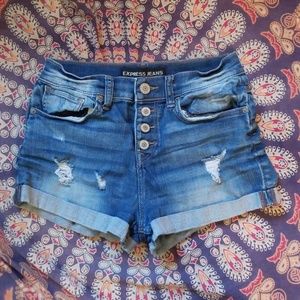 DONATED Express High-Waisted Button-Fly Shorts